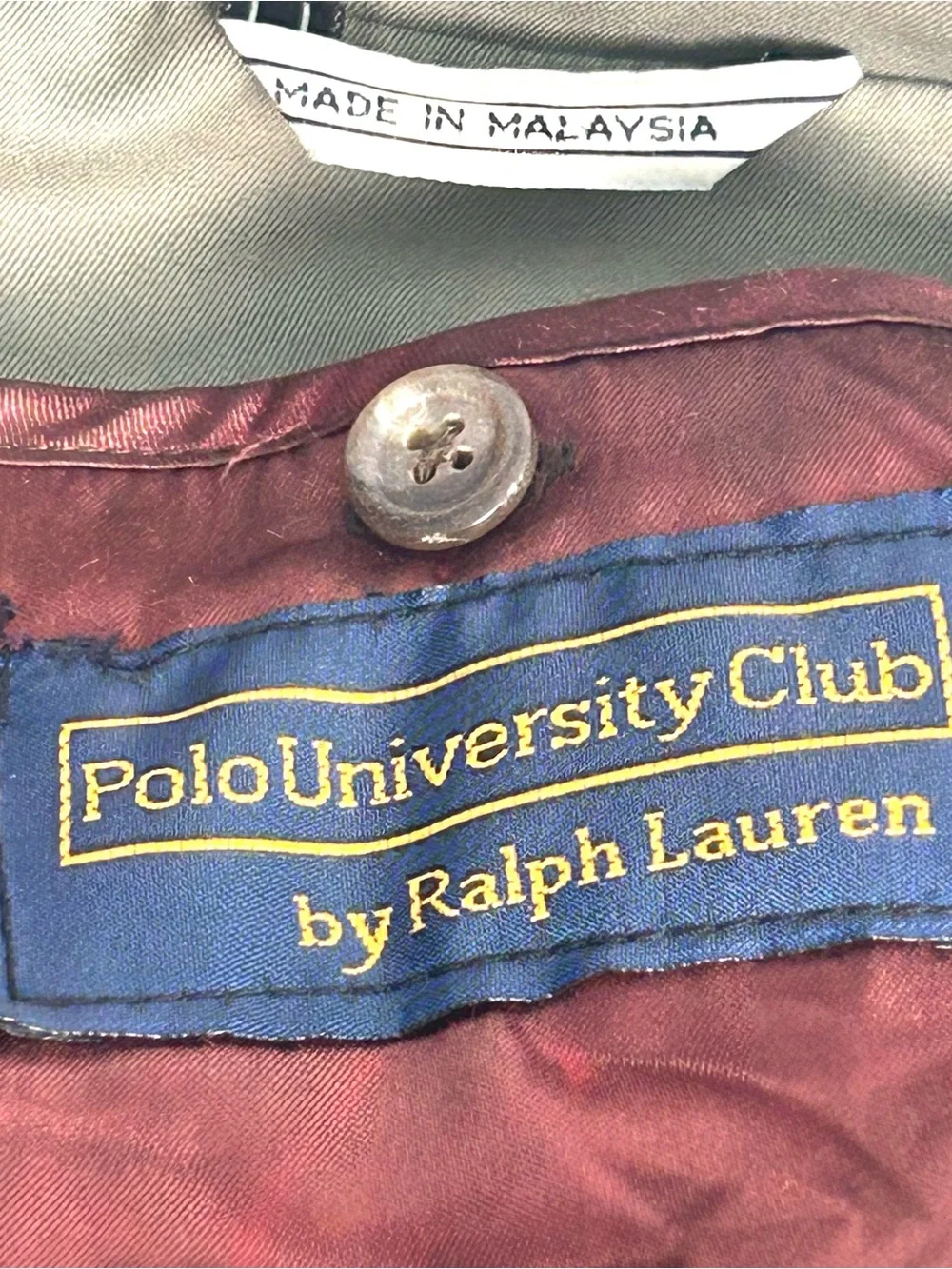 Vintage Polo University Club by Ralph Lauren Mens 40L Trench Overcoat